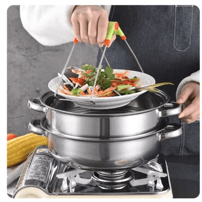 28cm multifunctional double-layer steamer stainless steel steamer silver